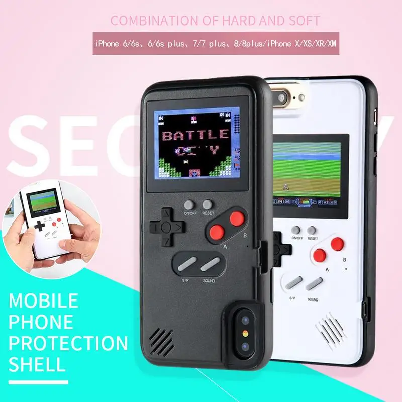 Baratos Nueva funda para teléfono Gaming para iphone Gaming carcasa para iphone 6 7 8 67 8P XM XS XR funda protectora para teléfono con carcasa negra y blanca