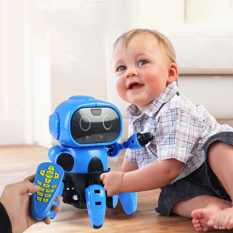 DIY Assembled Electric Robot Induction Educational Toy Remote Control Toys RC Robot For Kids Gift Toy Model Mini Smart Robot Toy