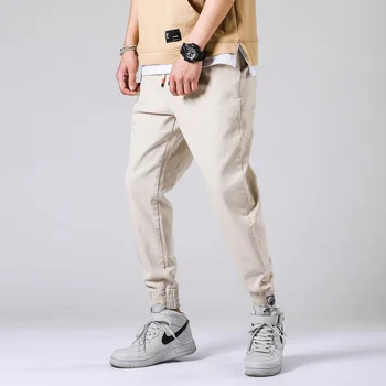 

#1911 Spring Cargo Pants Men Elastic Waist Japanese Streetwear Hip Hop Pants Mens Pencil Harem Elastic Waist Plus Size 4XL Tide