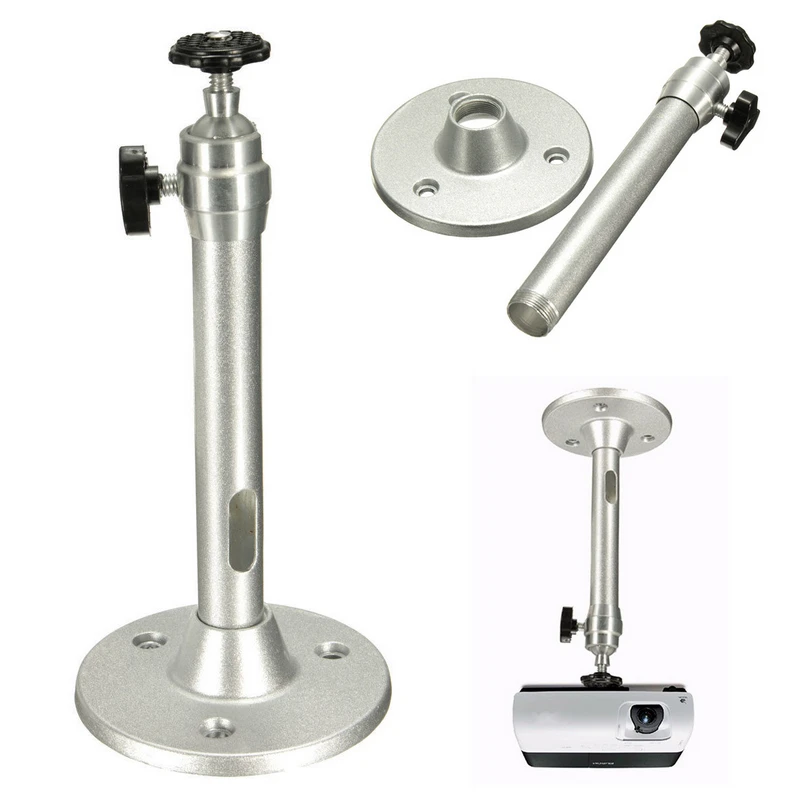 

1pc Adjustable Wall Ceiling Projector Bracket Silver 360 Degree Aluminium Alloy Metal Swivel Mount Holder Stand Mayitr
