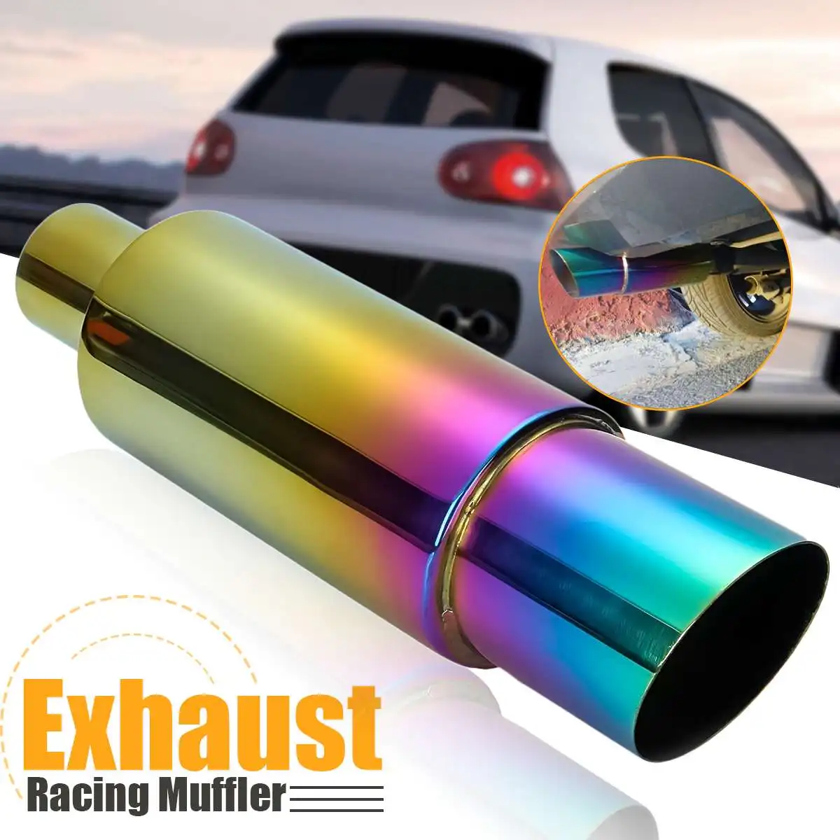 

Universal Car Exhaust Pipe Muffler Exhaust Tip Tail Tube Silencer Stainless Steel For Honda/Toyota/VW