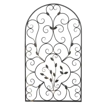 

41 Inch Retro Wall Hanging Ornament Decorative Spanish Arch Wall Art Leaf Shape Iron Ornament