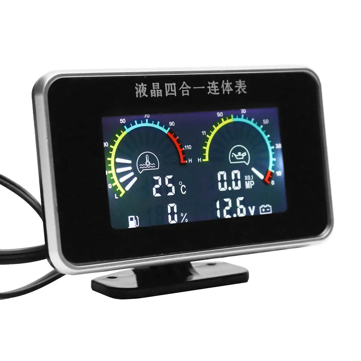 4in1 LCD Car Digital Gauge Oil  Voltage Pressure Fuel Water Temp Meter M10  Auto Replacement Parts 12V 24V ► Photo 2/6