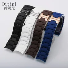 Резиновый ремешок для часов, пригодный для Армани ар5905 AR5920 AR5858 AR5921 AR506 AR5890 AR5868 спортивный ремешок Бабочка Пряжка 20 мм 23 мм