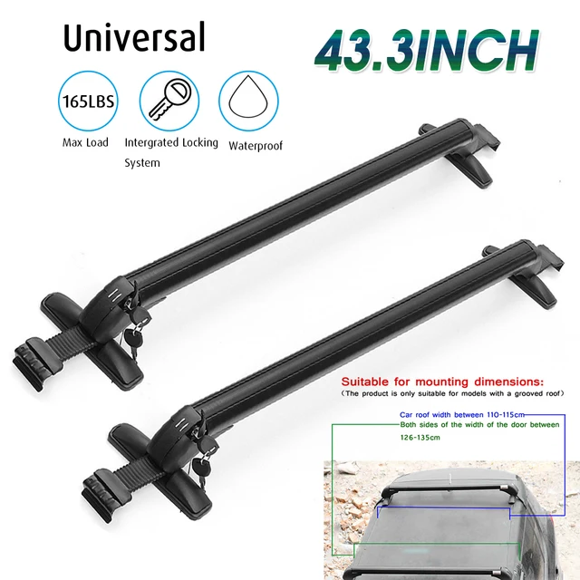 2pcs Universal Car Roof Cross Bar Anti theft Lockable Bars Roof Racks with Keys For Cars Max