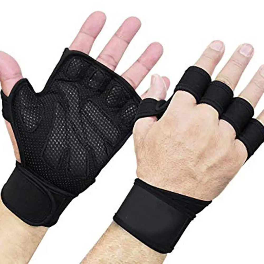 1 пара перчаток для тяжелой атлетики противоскользящие высокопрочные перчатки для тренажерного зала с полупальцами перчатки для тяжелой атлетики S, M, L черные
