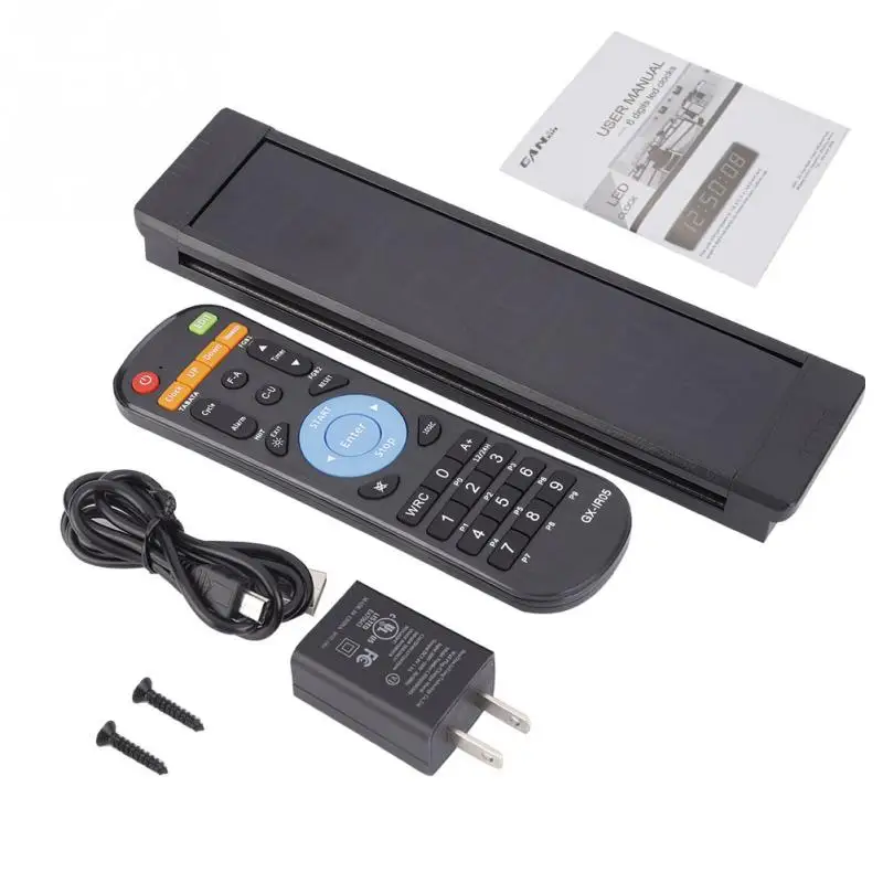 

US Plug Timer Programmable LED Remote Wall Clock Prscise Timer Stopwatch for Fitness Training 100V-240V Tool