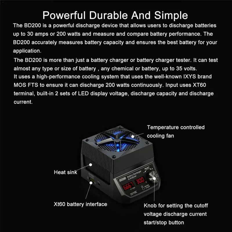 SKYRC BD200 200 W 30A высокомощный разрядник и анализатор бумажный пакет ups|Детали