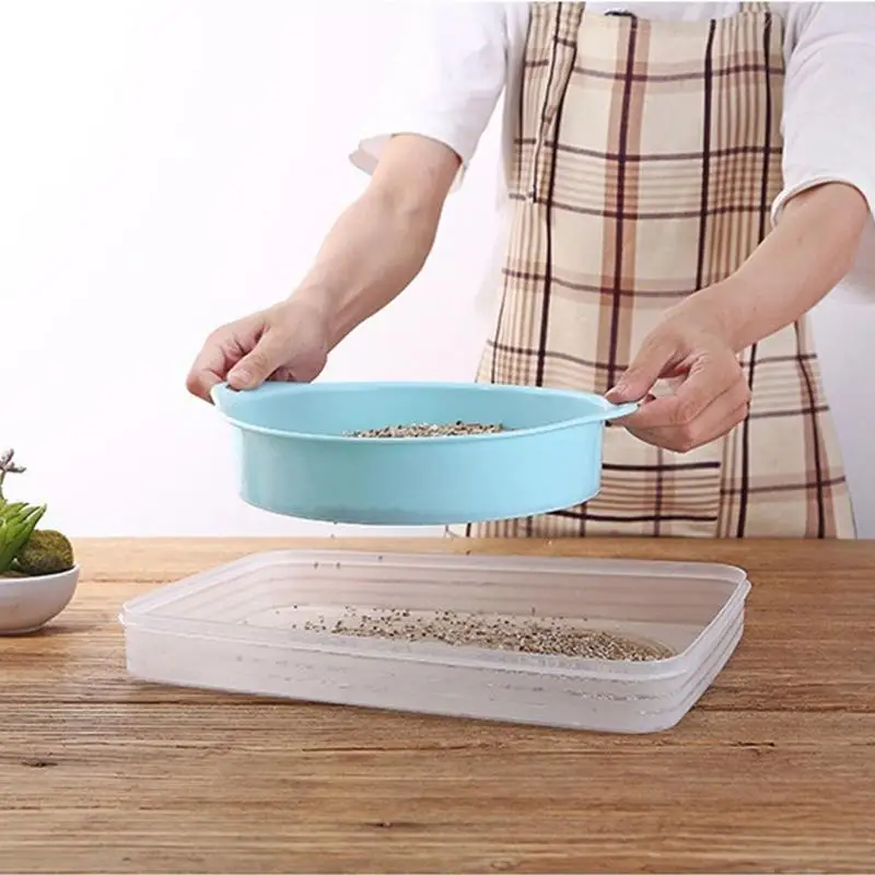 

Round Sieve Household Plastic Filter Flour Soil Stone Grid Sieve Gardening Tools