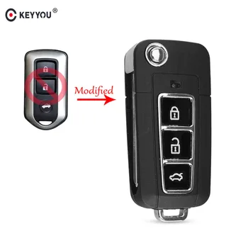 

KEYYOU 3 Buttons Modified Flip Folding Remote Key Car Case Shell For Toyota Camry Prado Highlander Yaris Vios TOY43