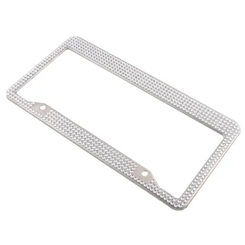 

Stainless Steel Luxury Crystal Car Number License Plate Frame Automobiles Car Framework Car Styling Decoration