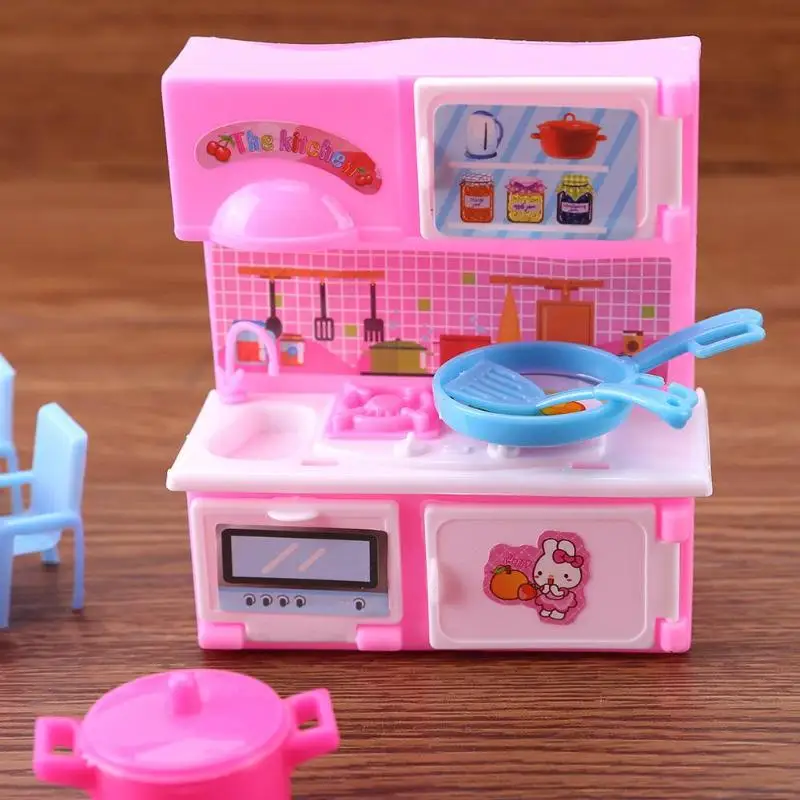 

7pcs/set Plastic Doll Toys Dollhouse Kitchen Cooking Tools for Playing House Child Early Education Toys Doll Accessories