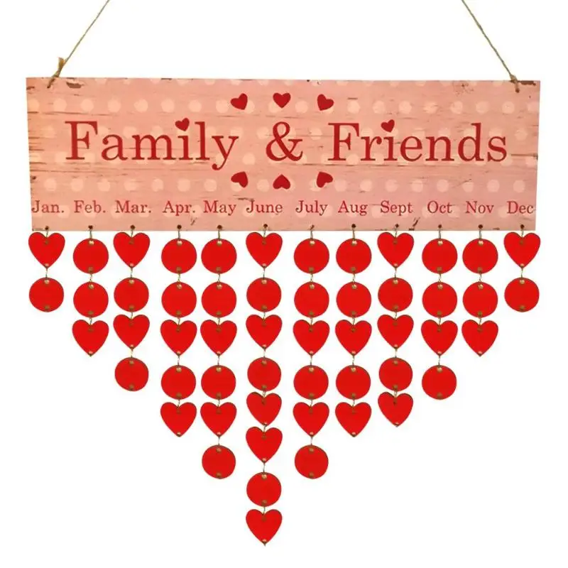 

Wooden Hanging Calendar Board Birthday Sign Family Date Reminder DIY Home Decoration Advent Calendars