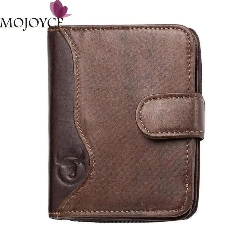

Bullcaptain RFID Men Wallet Vintage Genuine Leather Driving Licence Bag Male Card ID Holder Slots Coin Bag Portable Zipper Purse