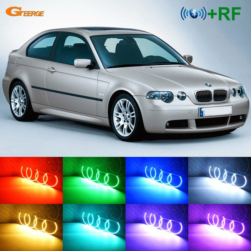 Для BMW E46 3 серия Compact 2001-2005 отличный RF Bluetooth контроллер многоцветный ультра яркий RGB комплект светодиодов «глаза ангела»