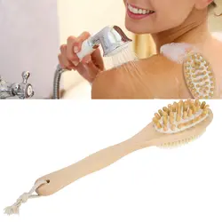 Двухсторонняя щетка для ванны мягкая щетка для волос Очищающая кожу тела с длинной ручкой Массажная щетка для душа