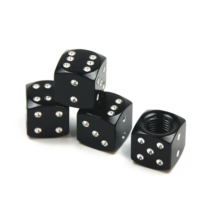 

1PCS/4PCS Dice Car Valve Caps On The Wheel Tire Air Valve Stem Caps Car Trunk Bike Bicycle Wheel Rims Accessories Car Styling