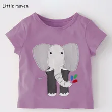 Little maven/ г. Летняя одежда для маленьких мальчиков; хлопковая брендовая Футболка с аппликацией слона; футболки для мальчиков; 51322