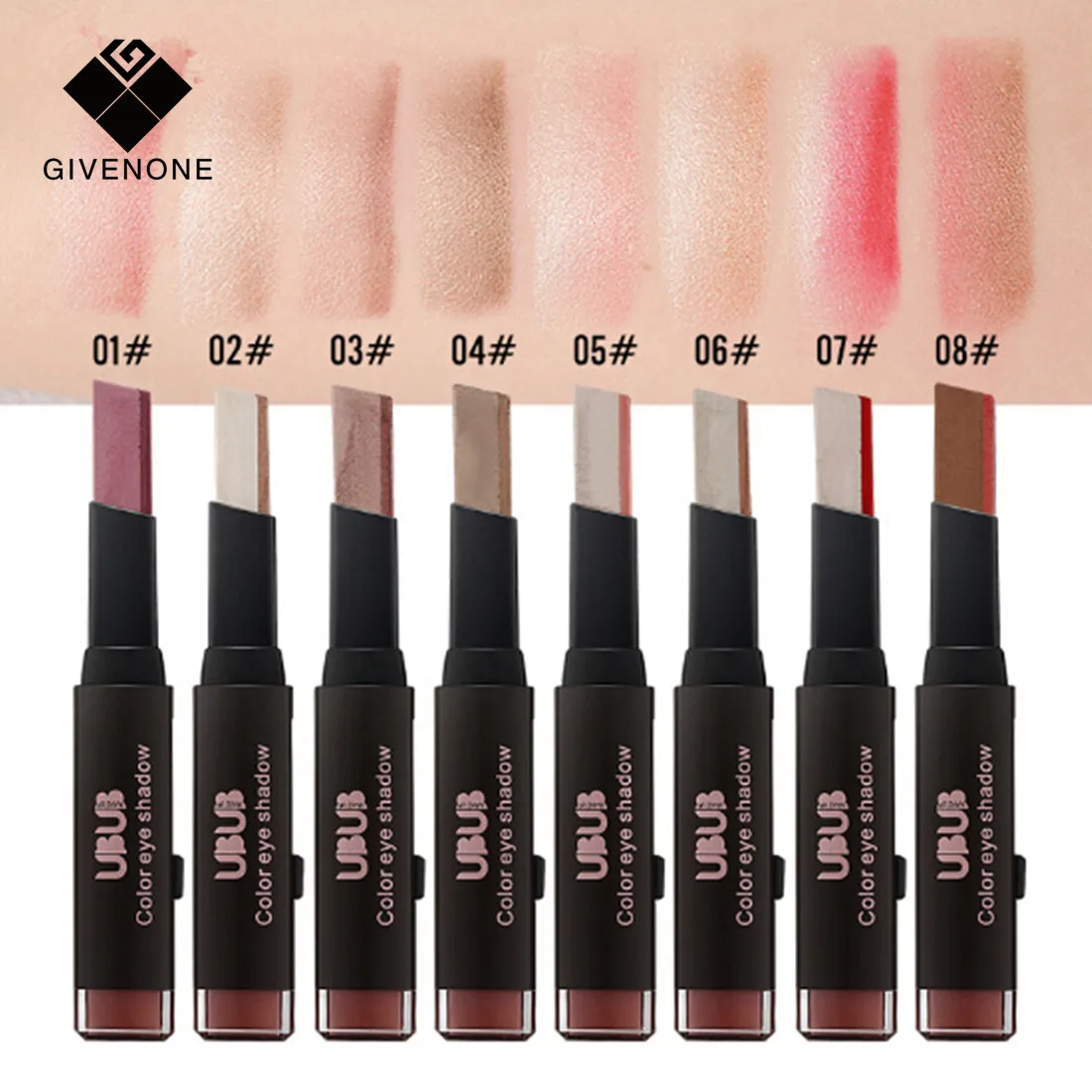 

GIVENOEN Double Color Eye Shadow Stick Stereo Gradient Velvet Shimmer Eye Makeup Palette Cosmetics Eyeshadow Palette Cosmetics