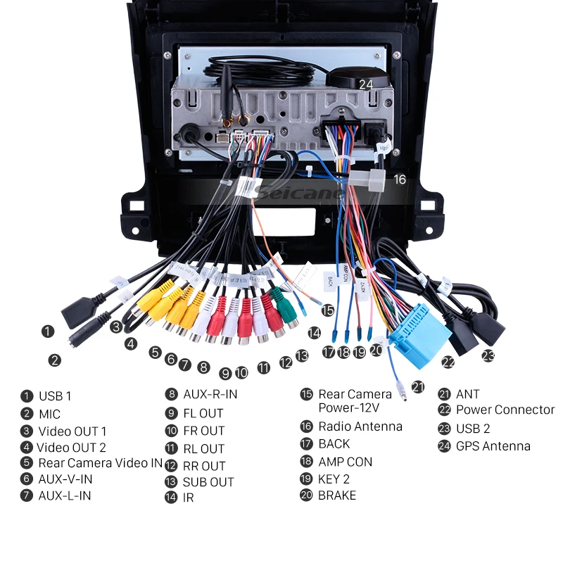 Top Seicane Android 8.0 9 Inch Car Stereo Radio GPS Navigation Multimedia Player For 2006 2007 2008 2009-2014 Mitsubishi OUTLANDER 4