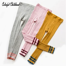 Винтажные весенние леггинсы для девочек с 2 полосками; хлопковые узкие штаны для малышей; боди для новорожденных; вязаные детские брюки
