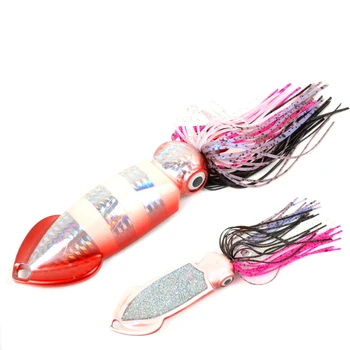 

1PC Fishing Lure 200g Colorful Metal Squid Paddle Tail Fishing Lures Ocean boat Fishing Luya Bionic Bait Fly Fishing Accessories