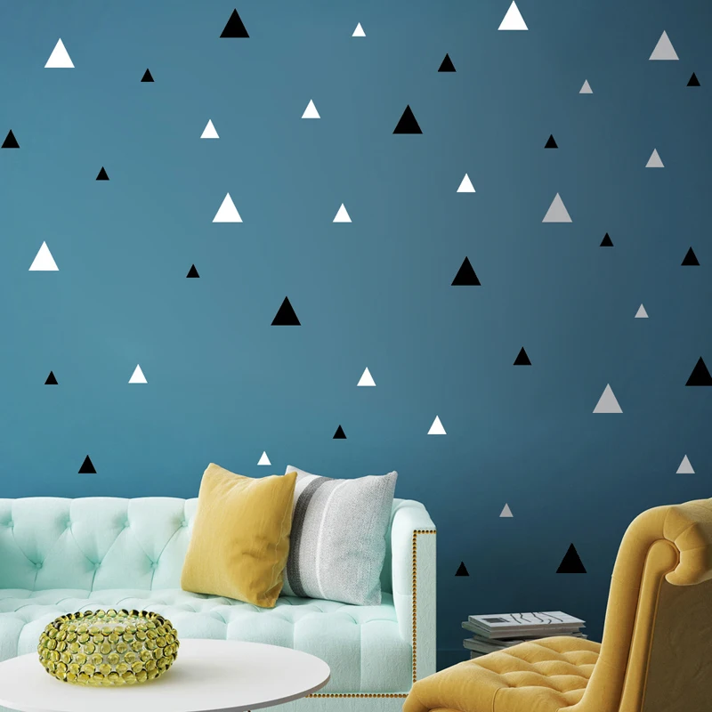 BalleenShiny 33 قطعة/المجموعة الملونة مثلث DIY جدار ملصقا الفينيل الشمال نمط القابل للإزالة الاطفال غرفة الفن جدارية الشارات مكتب ديكور