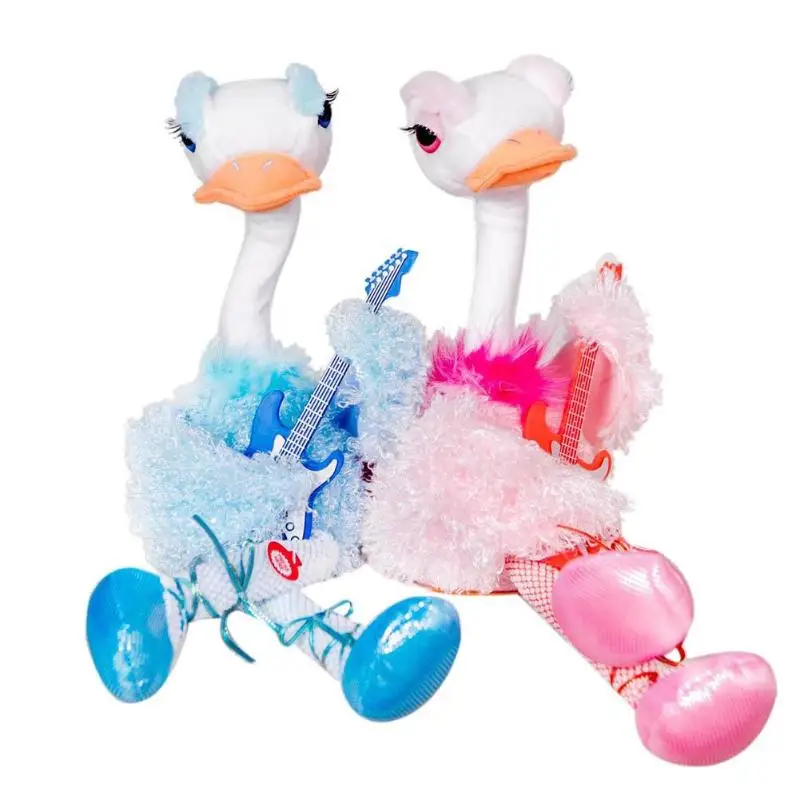 

Button Rotation Twist Singing Dancing Plush Bird Toys Blowing Sax Birds