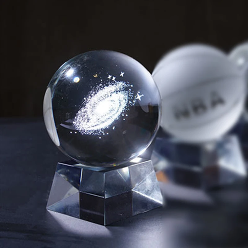 6cm Laser Engraved Solar System Ball 3d Miniature Planets Model Sphere Glass Globe Ornament Home Decor Gift For Astrophile