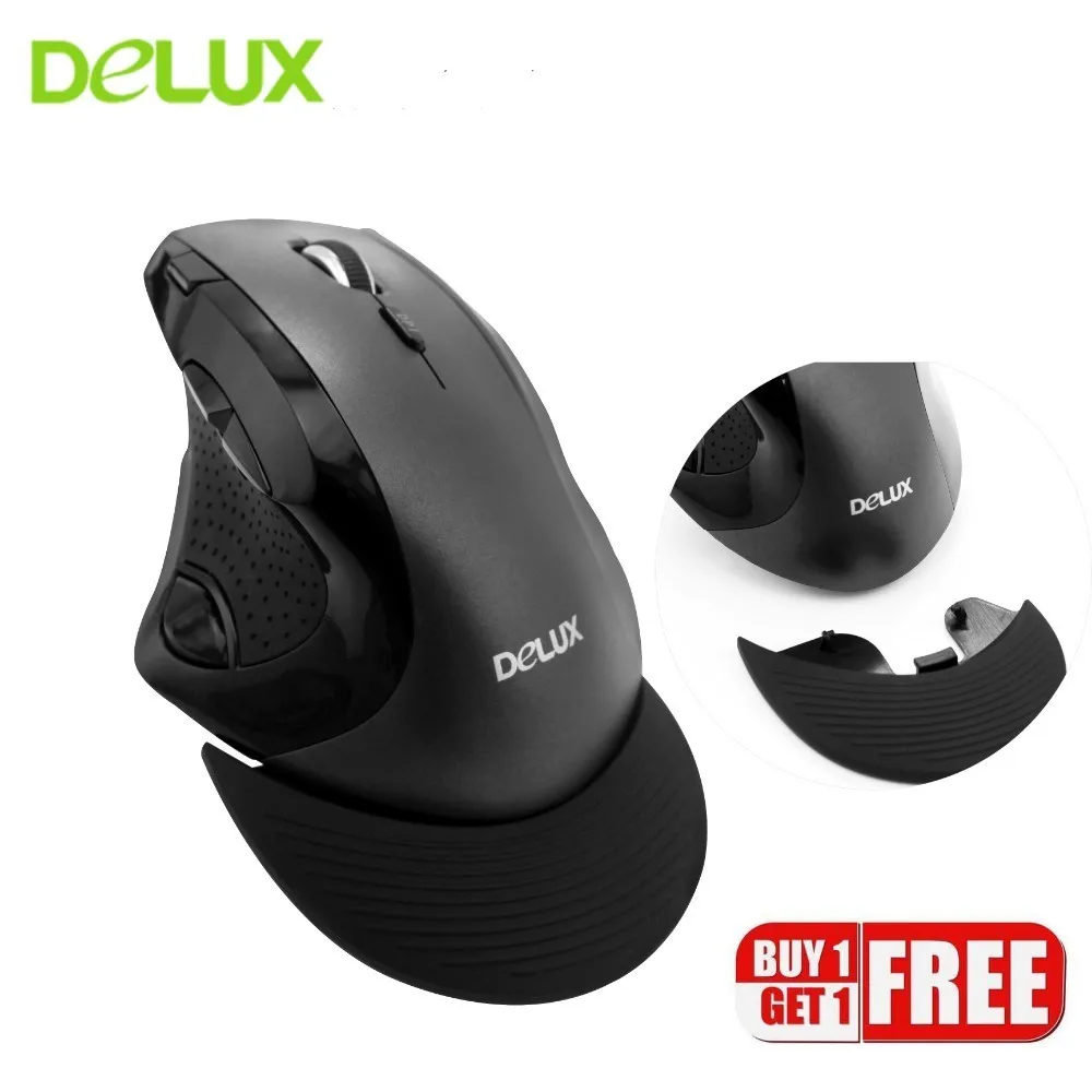 buy Delux M910GB Wireless Ergonomic Computer Mouse 9 Buttons Vertical PC Gaming Mause Usb Mice With Removable Palm Rest For Laptop