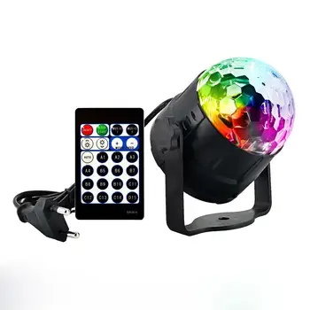 

LED 15 Colors Sound Activated Mini Magic Ball Light with Remote Controller