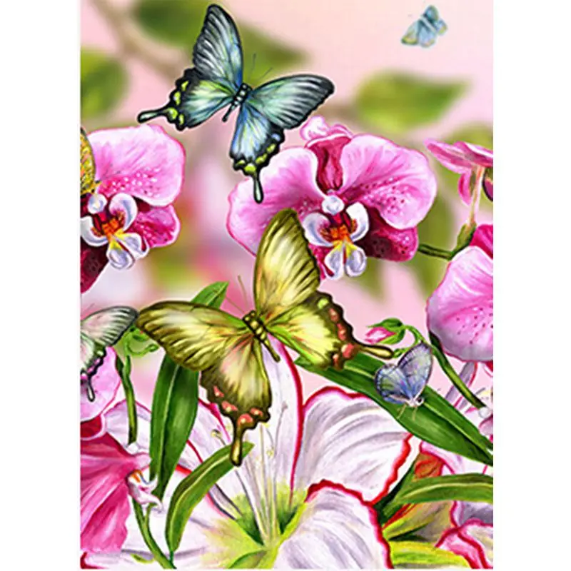 

5D DIY Full Diamond Embroidery FLOWER Butterfly Diamond Cross Embroidery Round Diamond Diamond Painting