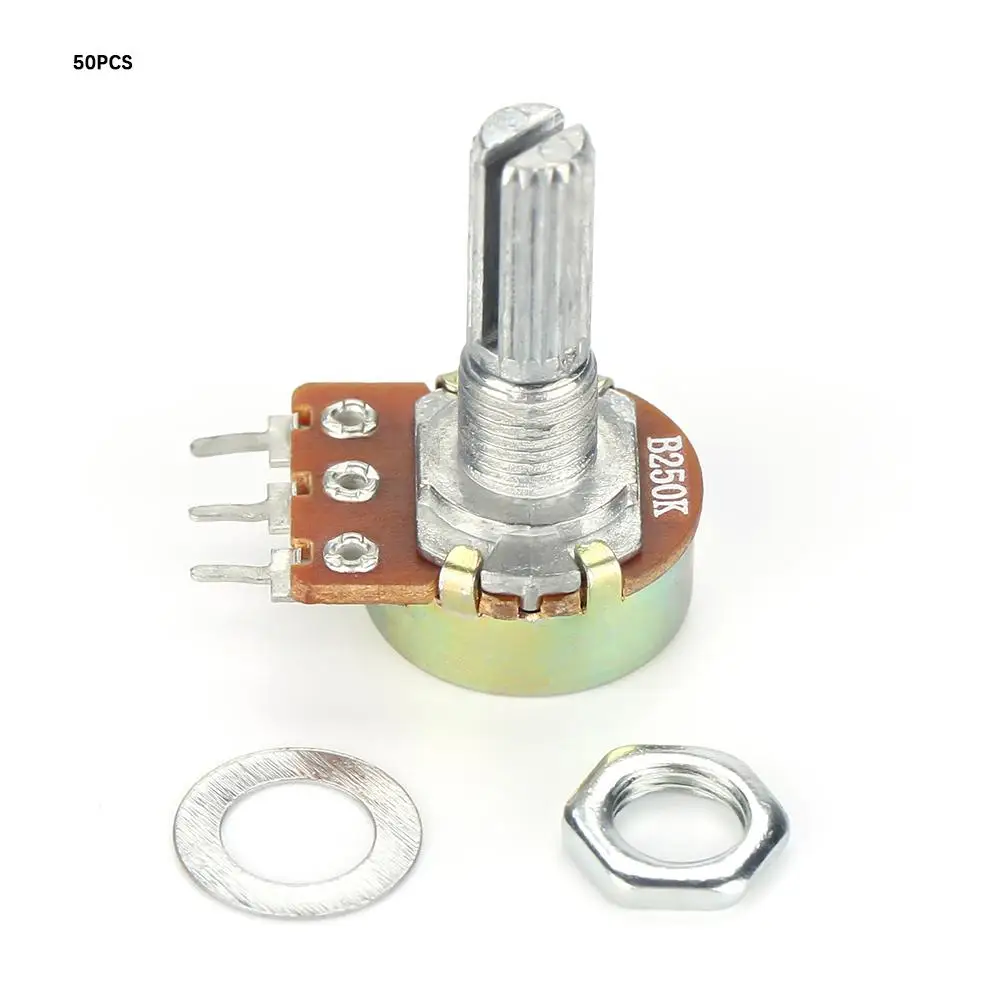 50 шт WH148 B250K Линейный Пот Регулируемый поворотный регулируемый резистор потенциометра 20 мм стиль Модные