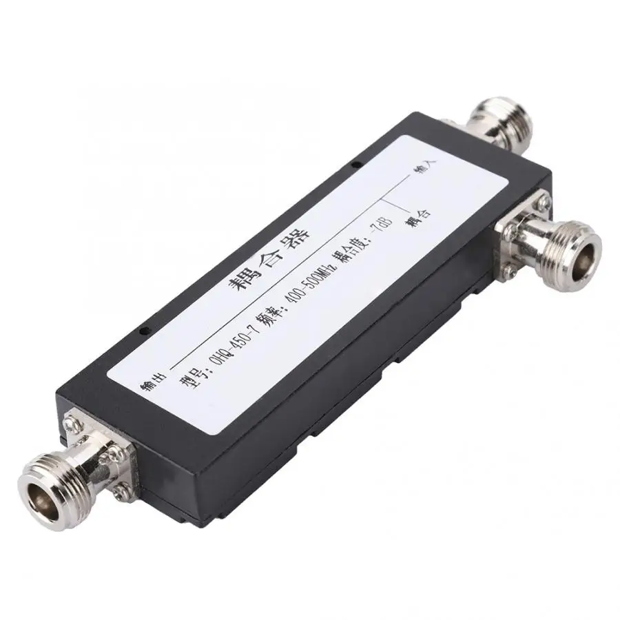 

Transmission Cables -7dB 400-500Mhz Coupler Signal Power Divider Frequency Power Splitter N-F Plug bnc connector