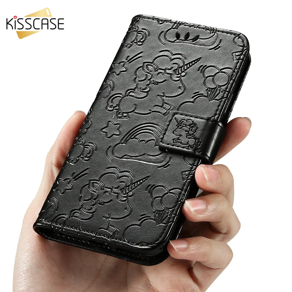 KISSCASE кожаный флип-кейс для Huawei Honor 9 Lite Коврики 10 P20 Plus Nova 2 S Y5 Y7 2017 Y3 Бумажник Флип