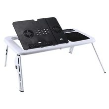 Katlanabilir Laptop masası katlanabilir bilgisayar masası masa e masa yatak USB soğutma fanı stant TV tepsi 22.05x12.44 inç