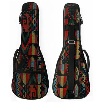 

21/23/26 Inch National Style Guitar Ukulele Bag Portable Ukulele Case Box Cover Guitarra Backpack with Double Strap Accessories