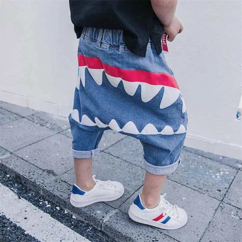 Baby Shark Denim Pant Harem Pant boys pants Cartoon kid clothes kids