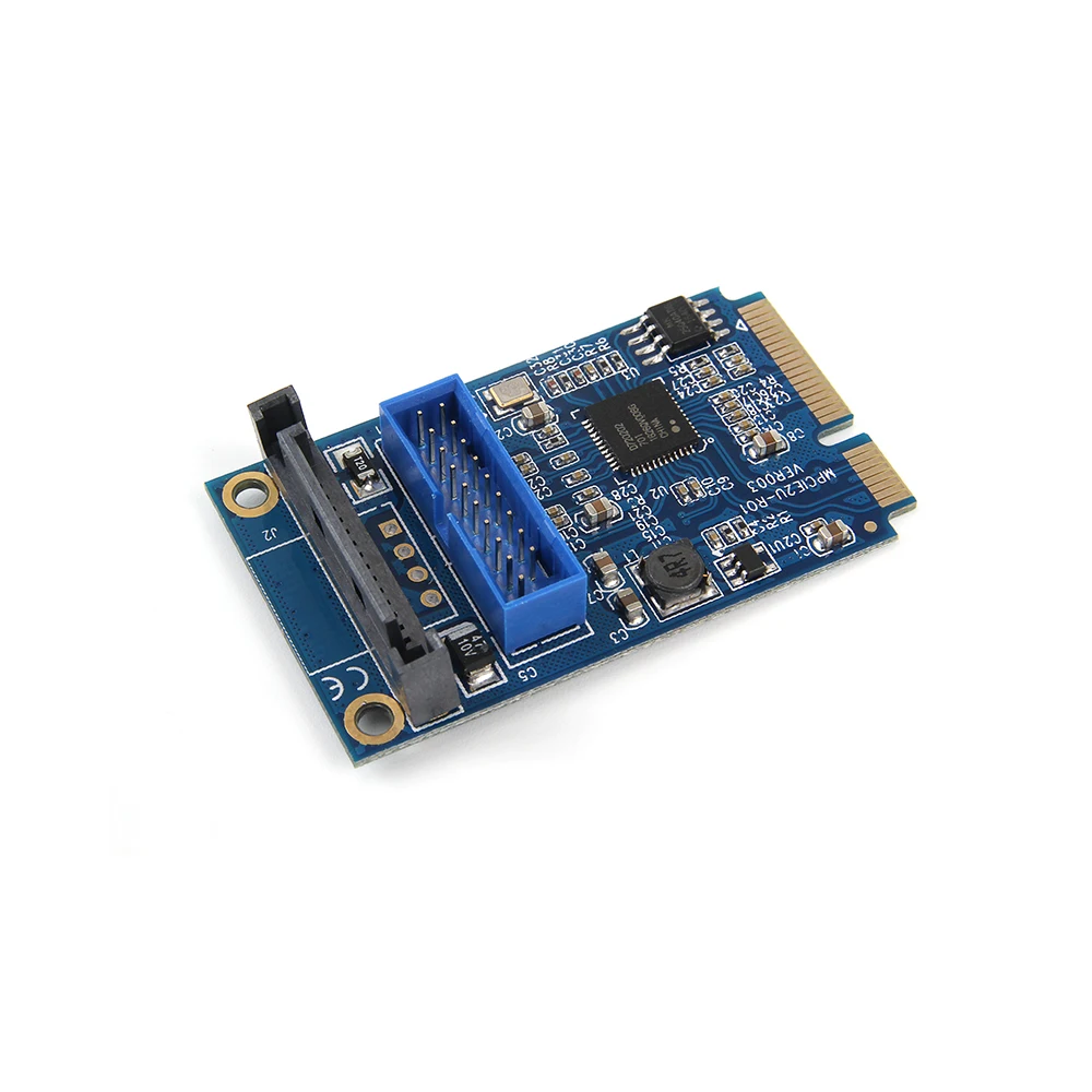 Mini PCI E к 19 контактный USB 3 0 5 Гбит/с двойной SATA USB3.0 мини адаптер расширения