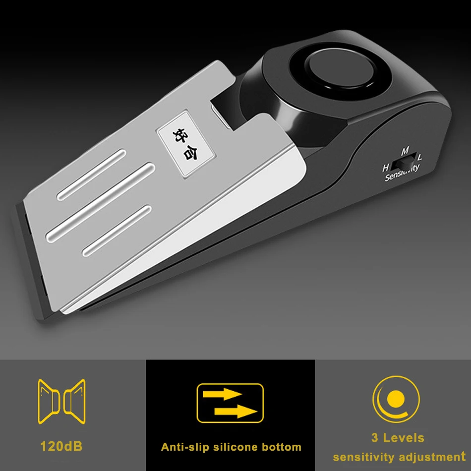 

Portable Carrying Female Personal Outdoor Alarm Smart Sensor Wireless Vibration Door Stop Alarm Block Security Alarm System