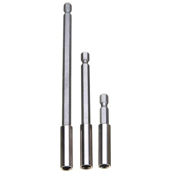 

3Pcs 1/4 Hex Magnetic Screwdriver Bit Holder Set Hex Extension Rod Quick Change Tools 60/100/150mm For Power Tools