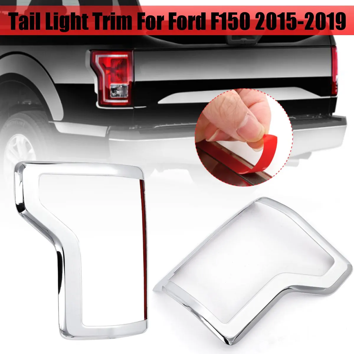 

ABS Chrome Pair Rear Tail Light Lamp Frame Cover Trims For Ford F150 2015 2016 2017 2018 2019 Car Exterior Accessories