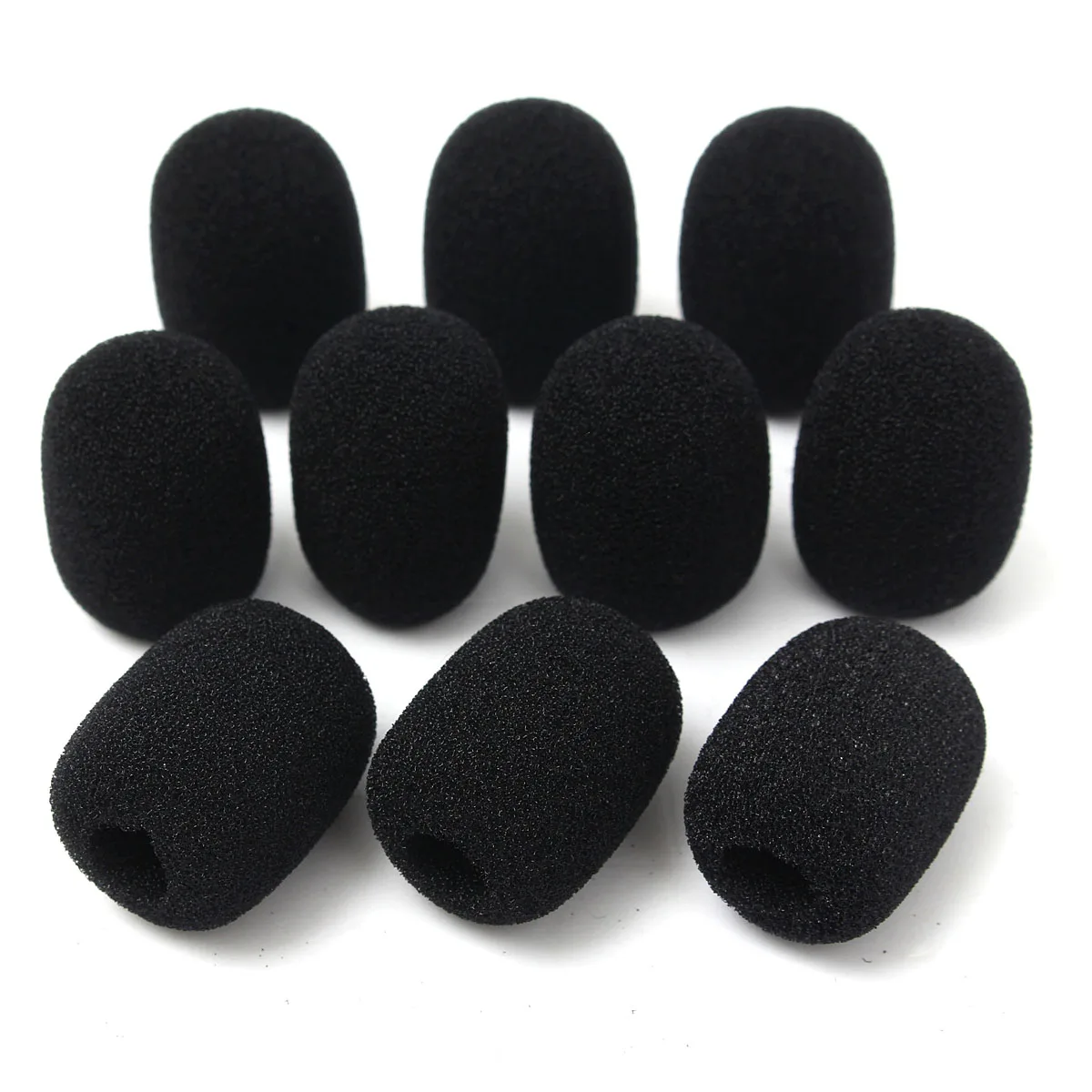 

10PCS Mini Microphone Cover Headset Replacement Black 25*8mm Microphone Headset Grill Windscreedn Sponge Foam Black Mic Cover