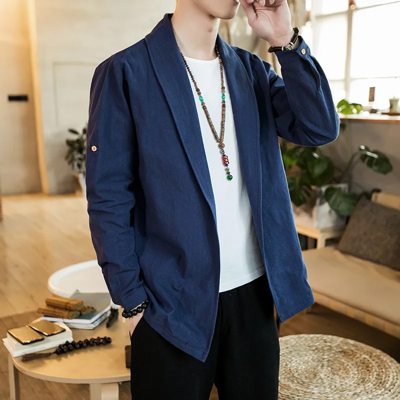 Men Retro Men Cotton Linen Casual 
