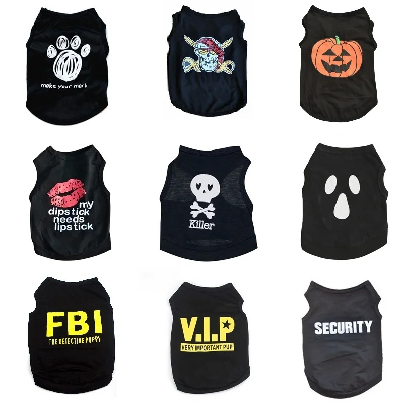 Cat Clothes Puppy Shirt For Dogs Halloween Cat Vest Small Dog Clothing Pet T shirt Summer