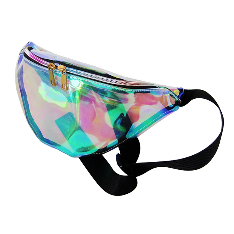 

Rainbow Transparent Bag Punk FANNY PACK Punk Bum Bag Chic Hologram Purse Fashion Waist Pack