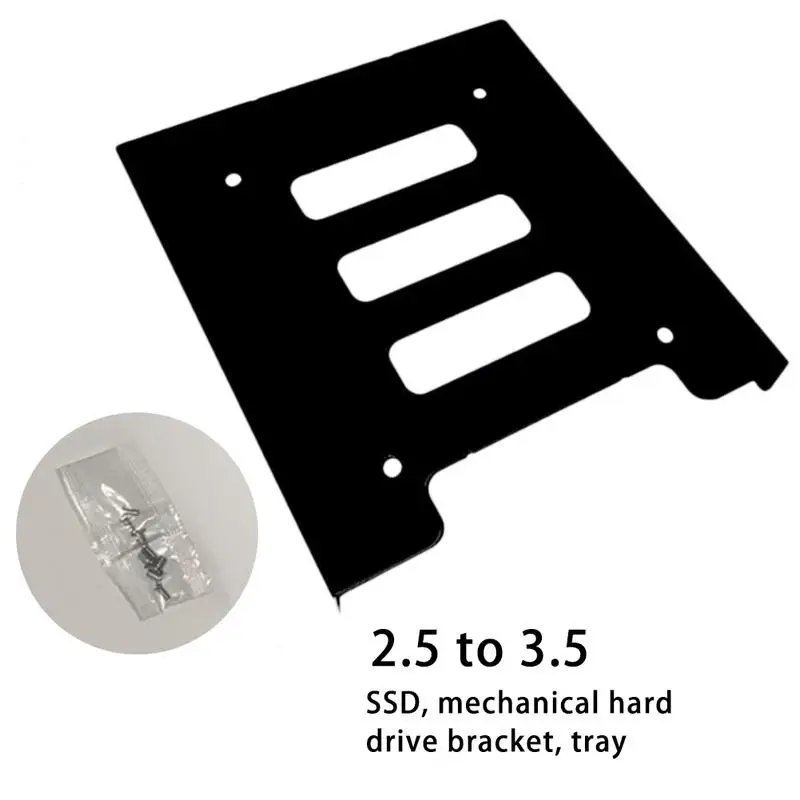 

Black 2.5" SSD To 3.5" Bay Hard Drive HDD Mounting Dock Tray Bracket Adapter