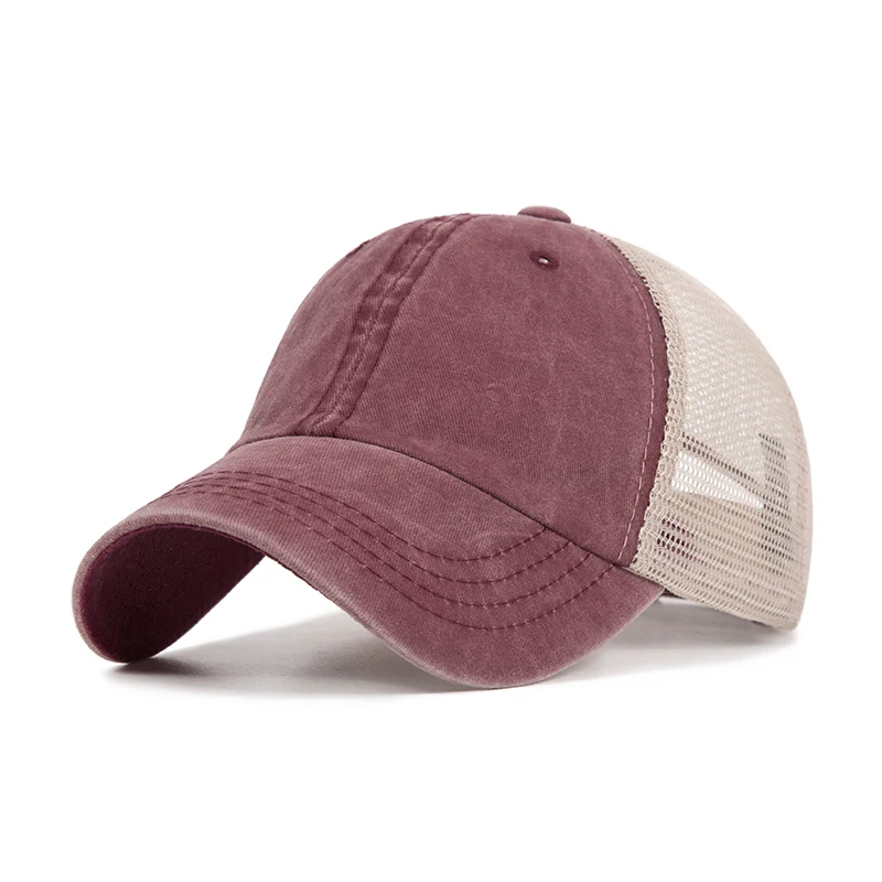 

2019 New Casual Solid Cotton Truck Cap For Women Men Adjustable Summer Baseball Cap Cool Mesh Snapback