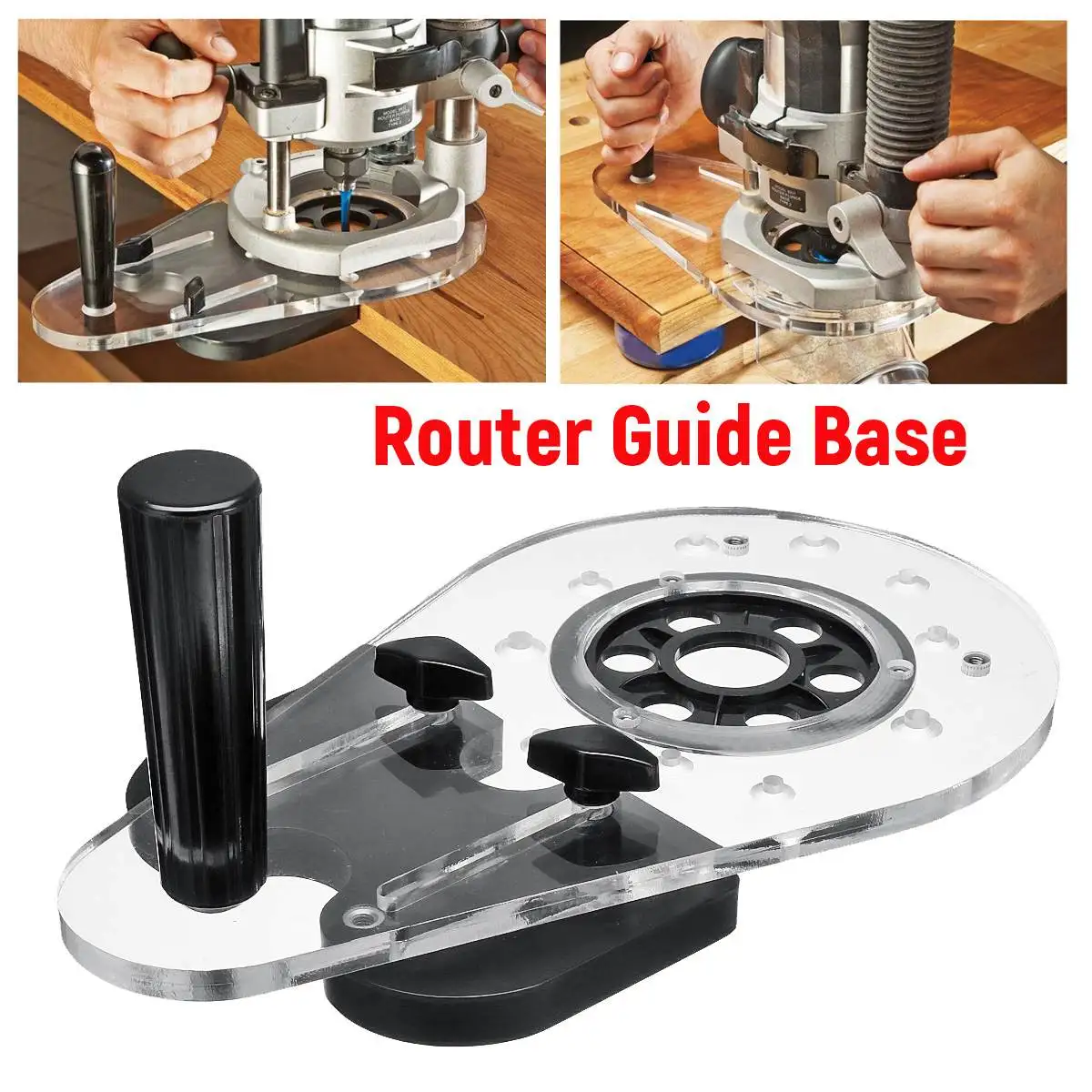 

New Offset Router Base Plate With Edge Guide Fence For Electric Drill Bits Set Wood Laminator Trimmer Woodworking Tool