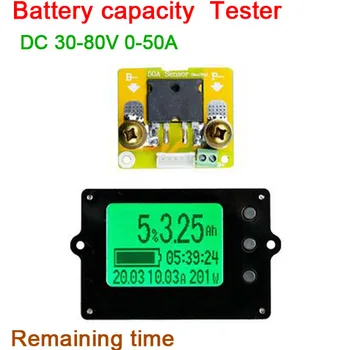 

Battery Capacity Tester Indicator DC 30V-80 50A Voltage/Current/Power/Charging time Monitor Meter Lithium / Lead-acid 48V 72V 36
